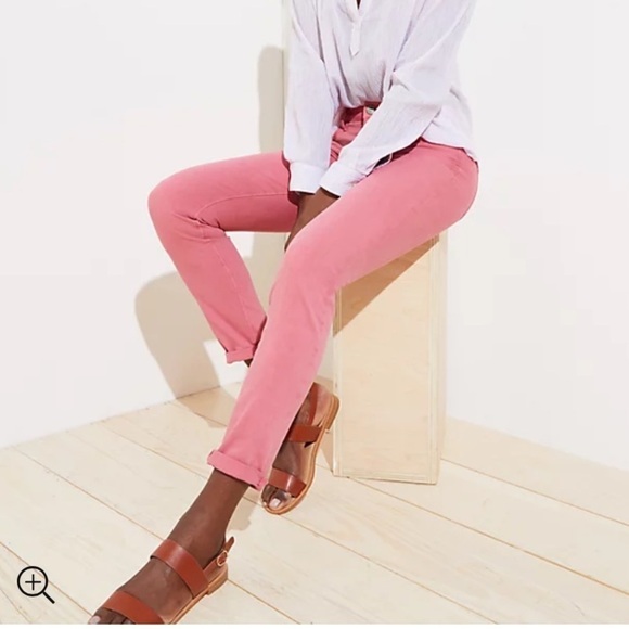 Loft High Rise Skinny Jeans Pink Curvy Fit - Picture 1 of 7